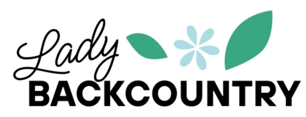 Logo of Lady Backcountry with leaves and a flower on a white background